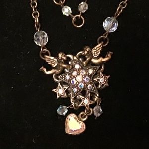 Kirks Folly Twin Winged Angels Over Star Necklace
